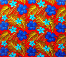 All over Tropical Flowers Cotton Fabric | Islands Fabric