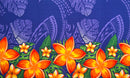 Tribal Tattoo Monstera leaves w/ Plumerias Sarong | Islands Fabric