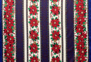 Midnight Poinsettia Stripes Polyester Fabric | Islands Fabric