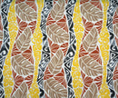 Monstera Tribal Print Polyester Glitter Fabric | Islands Fabric