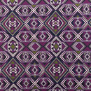 Purple and Green Tribal Printed Spandex | Blue Moon Fabrics