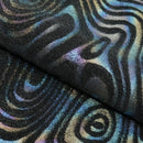 Sonic Swirl Embossed Foiled on Stretch Velvet Fabric | Blue Moon Fabrics