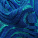 Sonic Swirl Embossed Foiled on Stretch Velvet Fabric | Blue Moon Fabrics