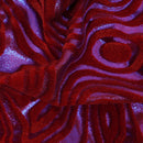 Sonic Swirl Embossed Foiled on Stretch Velvet Fabric | Blue Moon Fabrics