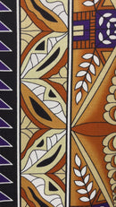 Tongan Seal Double Border Cotton Light-Barkcloth Fabric | Islands Fabric