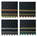 Single Anthurim Embroidered Border Polyester Fabric | Islands Fabric