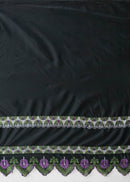 Single Anthurim Embroidered Border Polyester Fabric | Islands Fabric