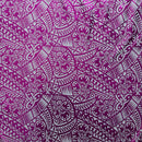 Traditional Polynesian Tattoo Hibiscus Design  Polyester Foil Fabric | Islands Fabric