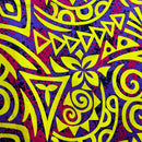 Traditional Polynesian Tribal Neon Tie-Dye Cotton Fabric | Islands Fabric
