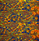 Traditional Polynesian Tattoo Hibiscus Plumeria Swirls Design Cotton Fabric | Islands Fabric