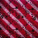 Diagonal Traditional Tattoo Gradient design with Tropical Leaves Rayon Poplin Fabric | Islands Fabric
