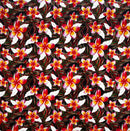 Plumeria & Tropical Leaves Print Fabric | Rayon Poplin
