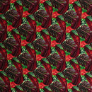 Split & Banana Leaf w/ Traditional Tribal design Rayon Poplin Fabric | Islands Fabric