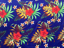 Hibiscus Monstera & Plumeria Flower Clusters Cotton Fabric | Islands Fabric
