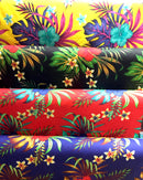 Hibiscus Monstera & Plumeria Flower Clusters Cotton Fabric | Islands Fabric