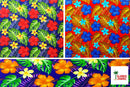 All over Tropical Flowers Cotton Fabric | Islands Fabric