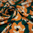 Abstract Painted Lilies Printed Spandex Fabric | Blue Moon Fabrics