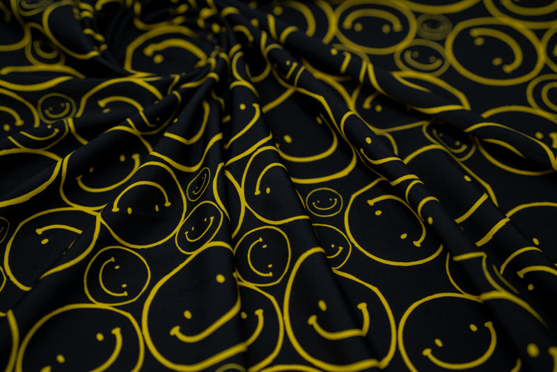 All Smiles Printed Spandex Fabric | Blue Moon Fabrics