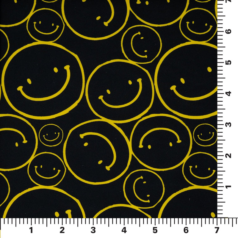 All Smiles Printed Spandex Fabric | Blue Moon Fabrics