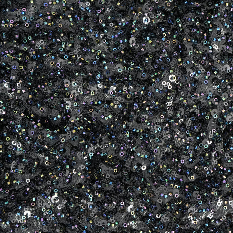 Prestige Beaded with Sequins Stretch Mesh Fabric | Blue Moon Fabrics