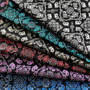 Bandana Foil Printed Spandex Fabric | Blue Moon Fabrics