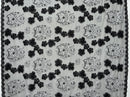 Black & Silver Black Hibiscus Flowers Tonga Seal Lace