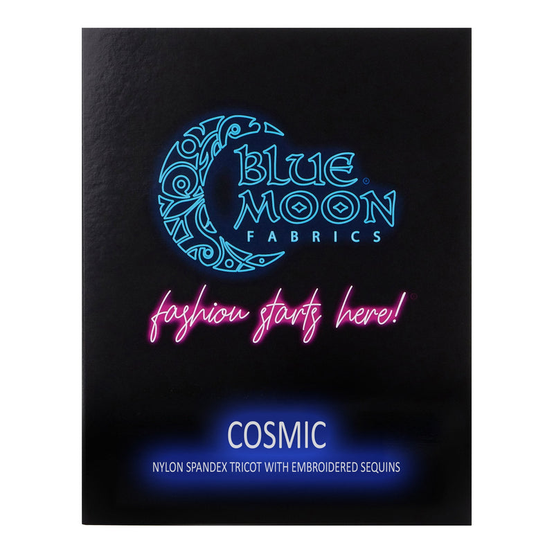Cosmic Nylon Spandex Tricot With Embroidered Sequins Color Card | Blue Moon Fabrics