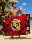 Kingdom of Tonga Seal Tiare Polyester Sarong | Islands Fabric