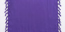 A vibrant purple solid-color sarong with fringed tassel edges on both short ends, laid flat against a white background.