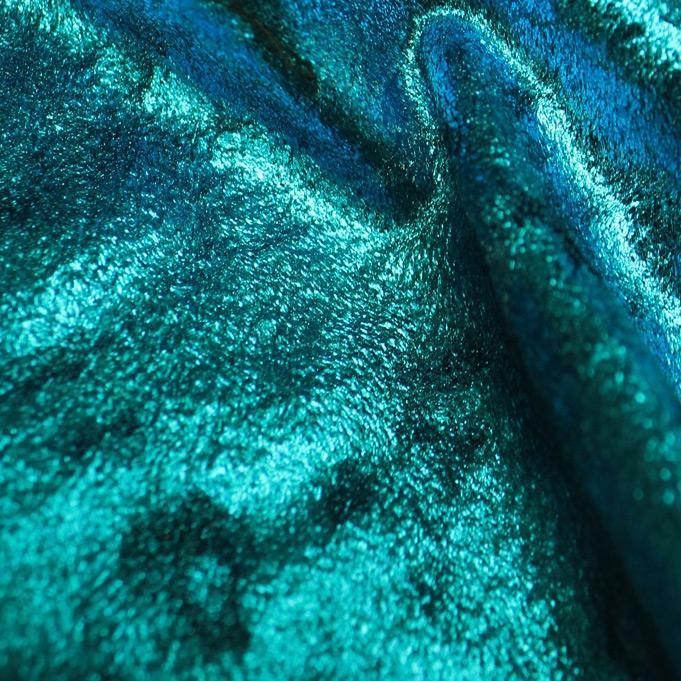 D Isis Foiled Stretch Velvet | Blue Moon Fabrics