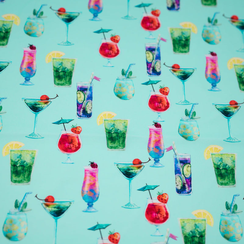 Drink Me Printed Spandex Fabric | Blue Moon Fabrics