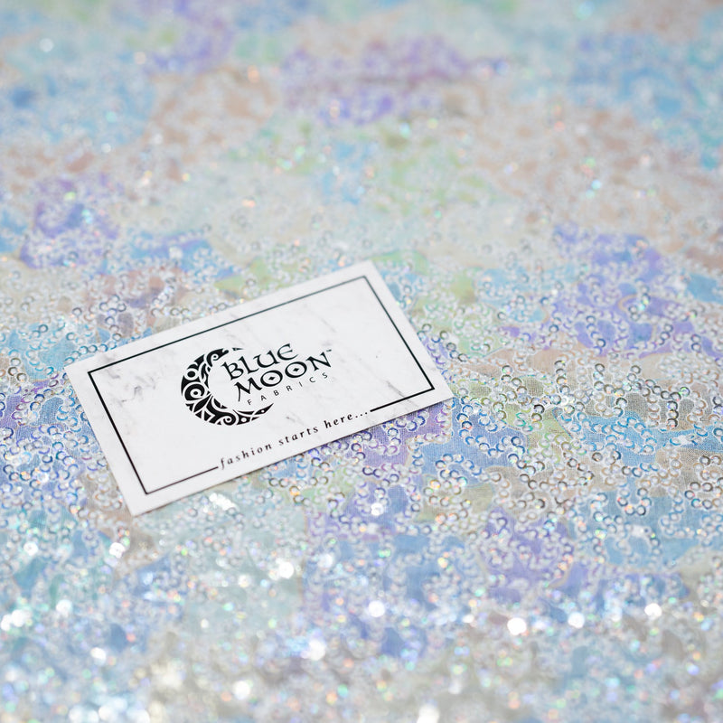 Elizabeth Foil Sequin Spandex Fabric | Blue Moon Fabrics