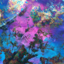 Funky Clouds Foil Printed Spandex Fabric | Blue Moon Fabrics