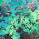 Funky Clouds Foil Printed Spandex Fabric | Blue Moon Fabrics