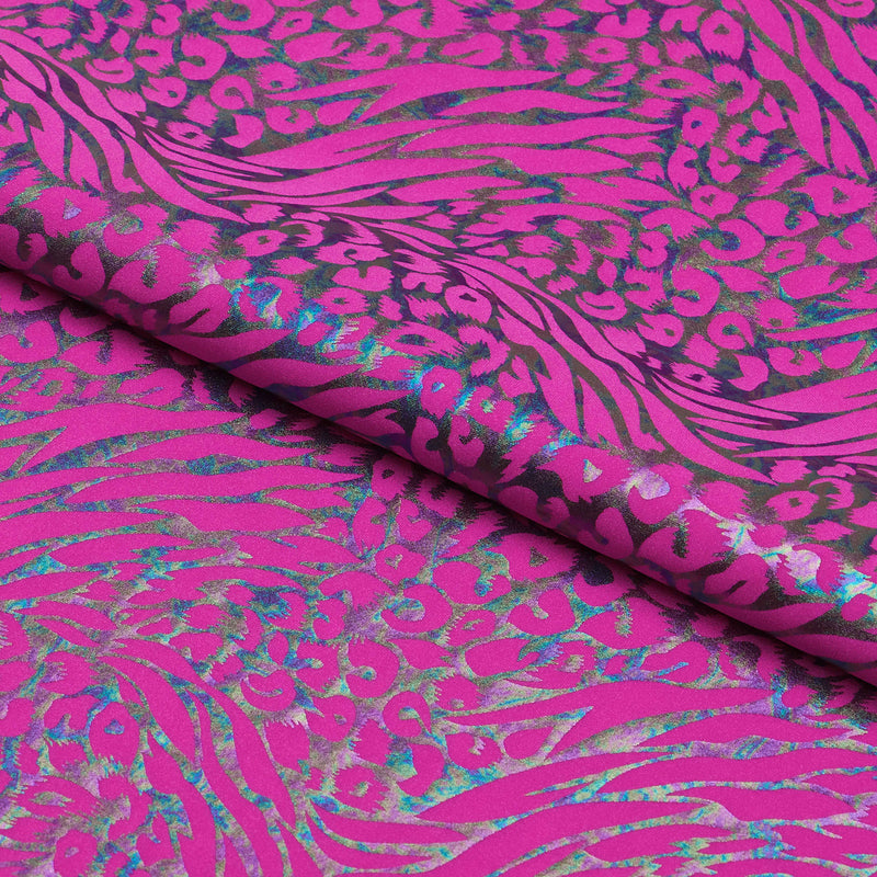 Funky Leopard Hologram Spandex Fabric | Blue Moon Fabrics