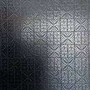 Black Geometric Floral Panel Polyester Foil Fabric