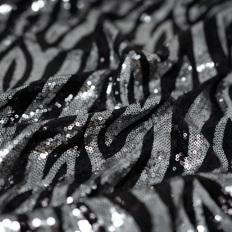 Zebra Glitz Spandex Sequin Fabric | Blue Moon Fabrics