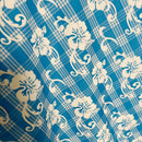 2nd image of Deep Sky Blue Hibiscus Palaka Cotton Fabric