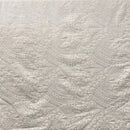 White hibiscus and traditional Polynesian tattoo tribal print poly cotton fabric