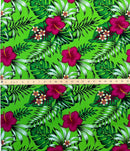 Hibiscus Plumeria Tropical Leaves All Over Design Cotton Fabric | Islands Fabric