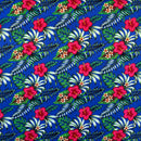 Hibiscus Plumeria Tropical Leaves All Over Design Cotton Fabric | Islands Fabric