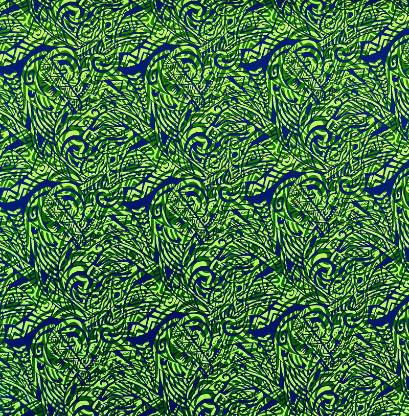 Traditional Polynesian Tattoo Swirl design Cotton Light Barkcloth Fabric | Islands Fabric