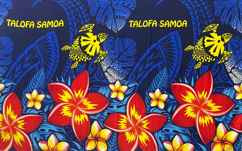 Talofa Samoa Plumeria Flower Sarong