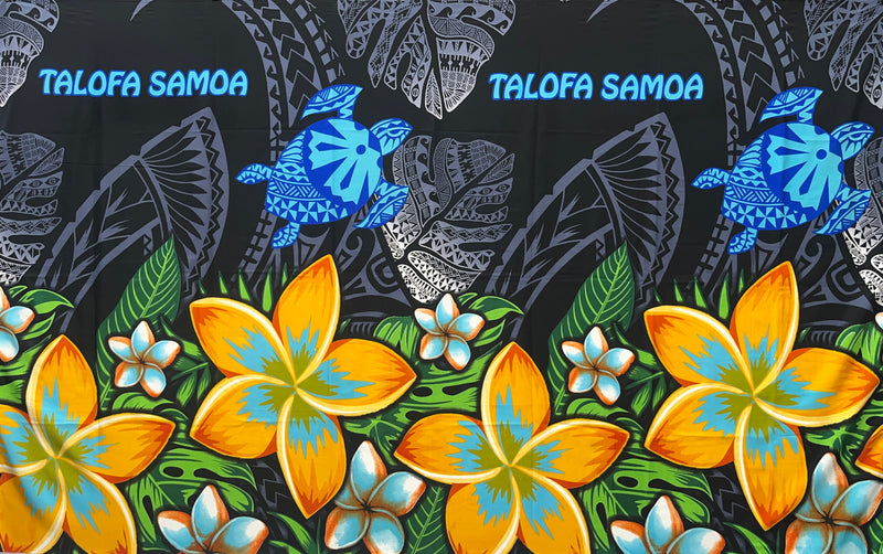 Talofa Samoa Plumeria Flower Sarong