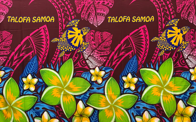 Talofa Samoa Plumeria Flower Sarong | Islands Fabric