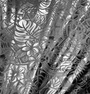 Hibiscus Plumeria Tiare Monstera,Musa Acuminata, Anthurium leaves Fabric | Printed Polyester Foil