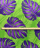 Monstera Dypsis Lutescens Leaves Peachskin Fabric | Islands Fabric