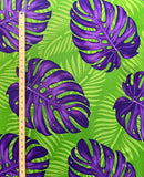 Monstera Dypsis Lutescens Leaves Peachskin Fabric | Islands Fabric