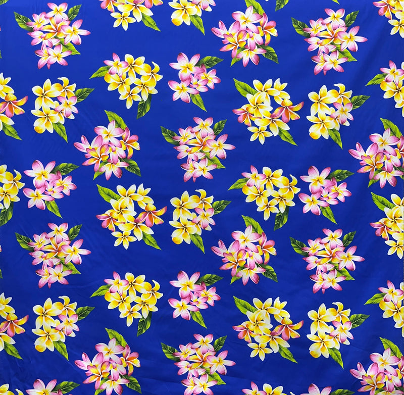 Plumeria Clusters Poly Cotton Fabric | Islands Fabric