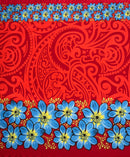 Traditional Polynesian Tattoo Daisy Double Border Polyester Fabric | Islands Fabric